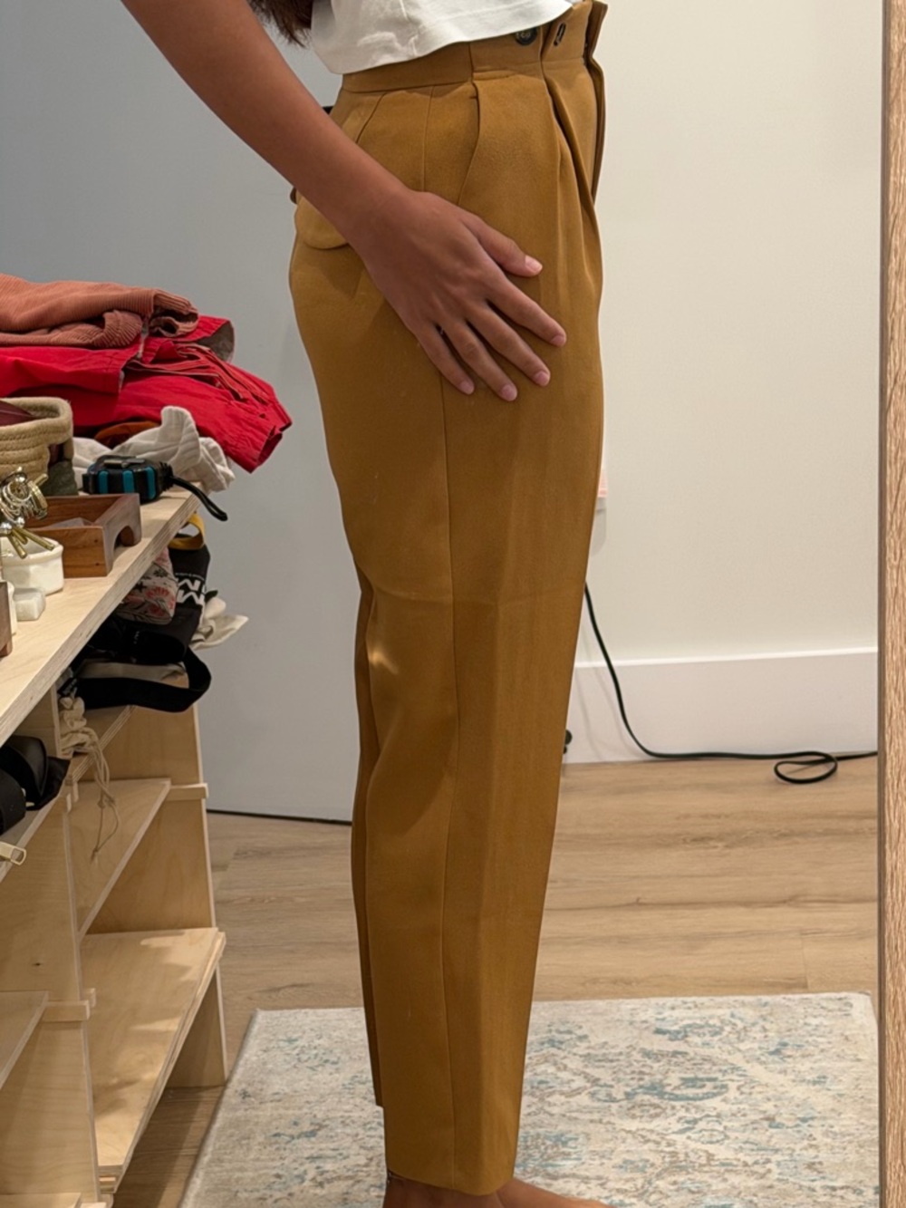 Topshop Camel Brown Skirt with Label - Picture 4 of 5